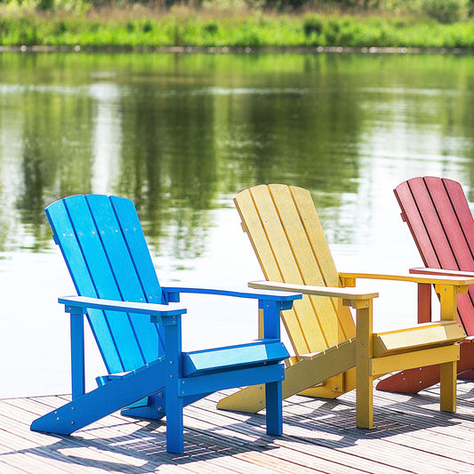 Blue Weatherproof Garden Chair Modern Style