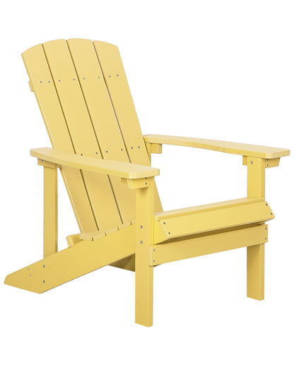 Garden Chair Yellow Weather Resistant Modern Wood Look