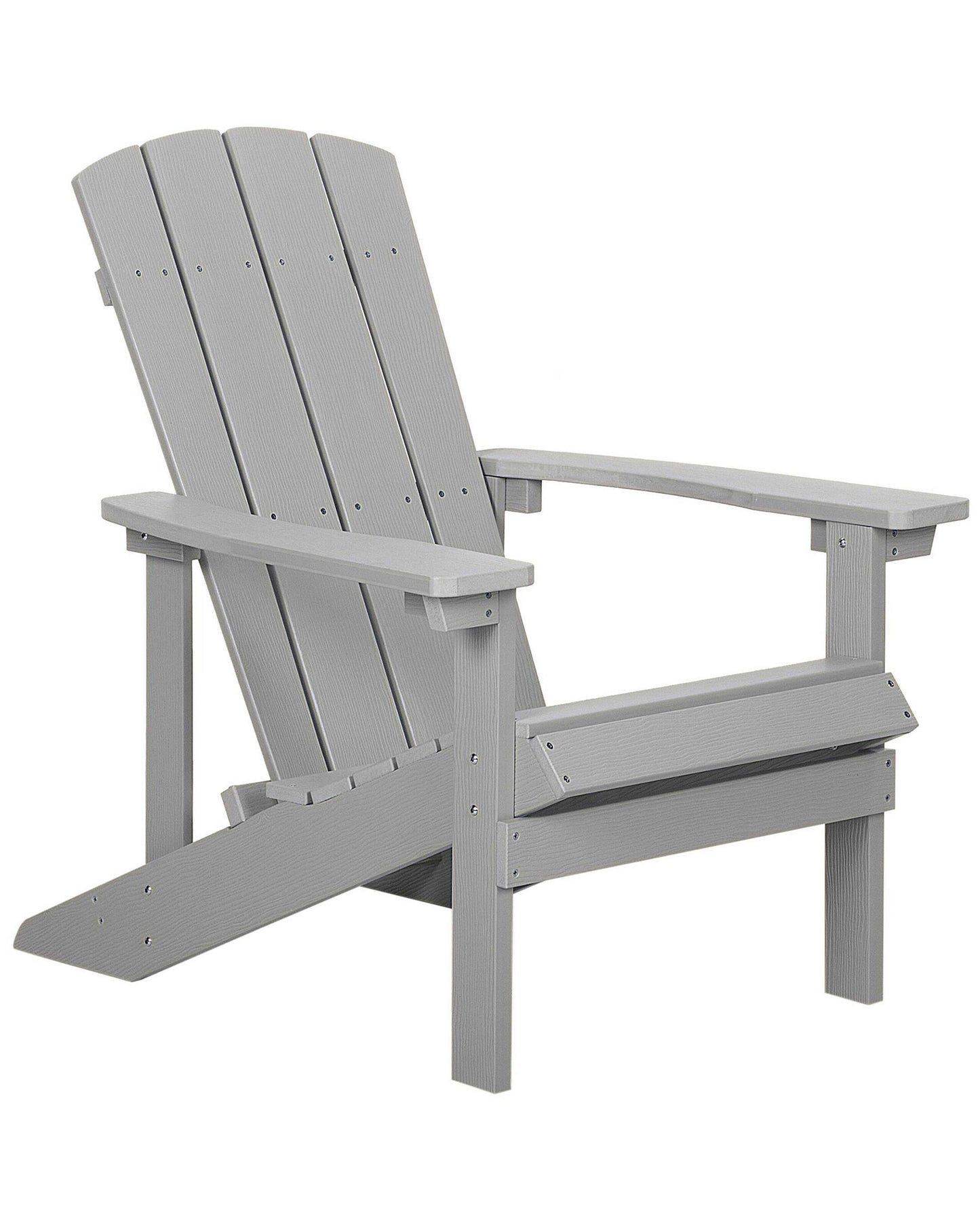 Garden Chair Light Grey Faux Wood Weather Resistant Modern Outdoor Seating