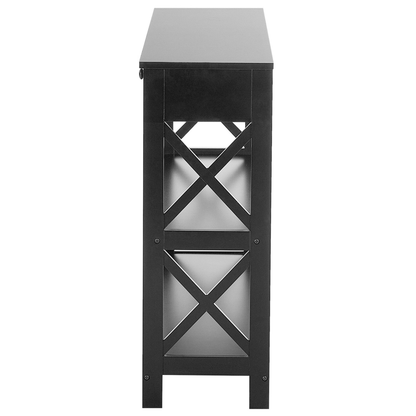 Sideboard 100 x 30cm Black With 1 Drawer And 2 Shelves