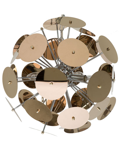 Copper Disk Pendant Lamp 4 Light Industrial Art Deco