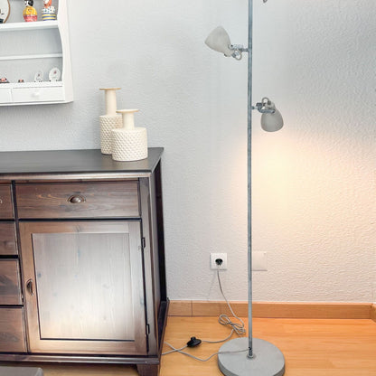 Floor Lamp 3 Light Grey Concrete 165cm Industrial