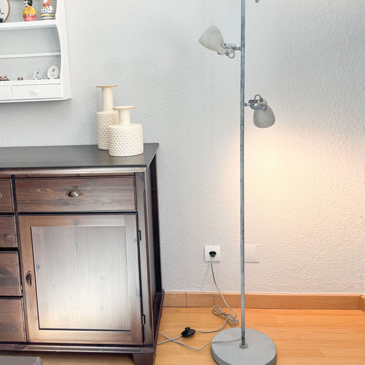 Floor Lamp 3 Light Grey Concrete 165cm Industrial