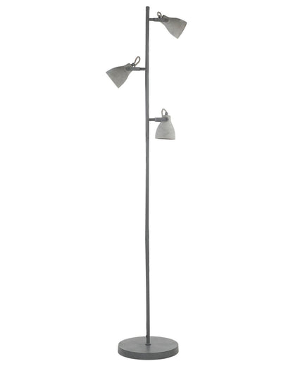 Floor Lamp 3 Light Grey Concrete 165cm Industrial