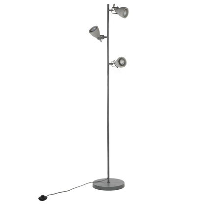 Floor Lamp 3 Light Grey Concrete 165cm Industrial