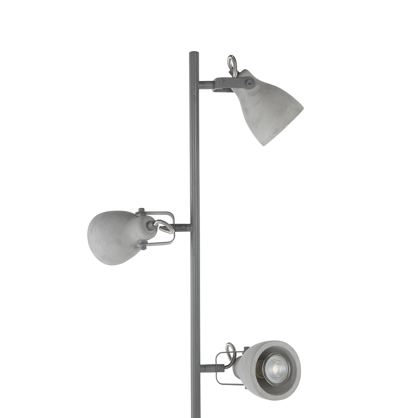 Floor Lamp 3 Light Grey Concrete 165cm Industrial
