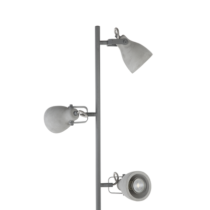 Floor Lamp 3 Light Grey Concrete 165cm Industrial