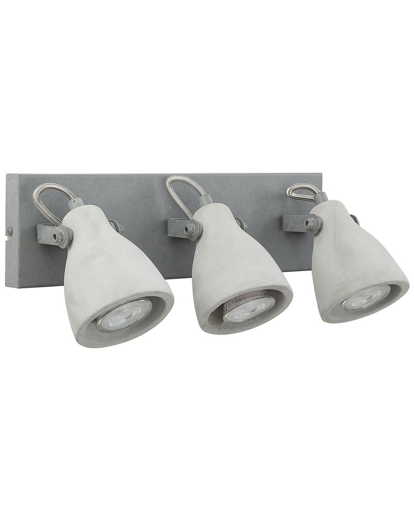 Three Lights Wall Lamp Grey Concrete Industrial Sconce With Adjustable Arms