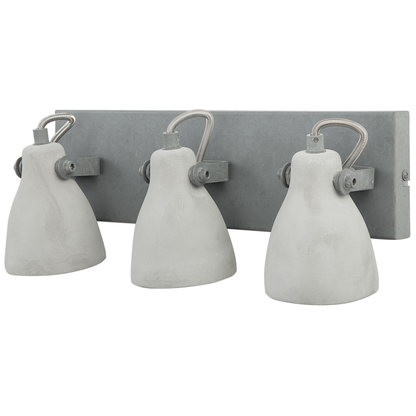 Three Lights Wall Lamp Grey Concrete Industrial Sconce With Adjustable Arms
