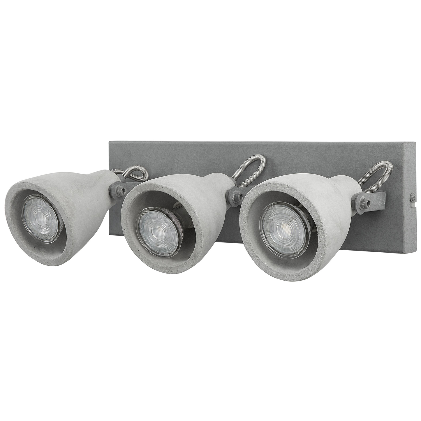 Three Lights Wall Lamp Grey Concrete Industrial Sconce With Adjustable Arms