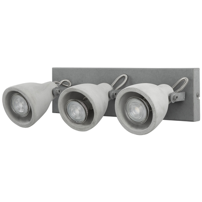 Three Lights Wall Lamp Grey Concrete Industrial Sconce With Adjustable Arms