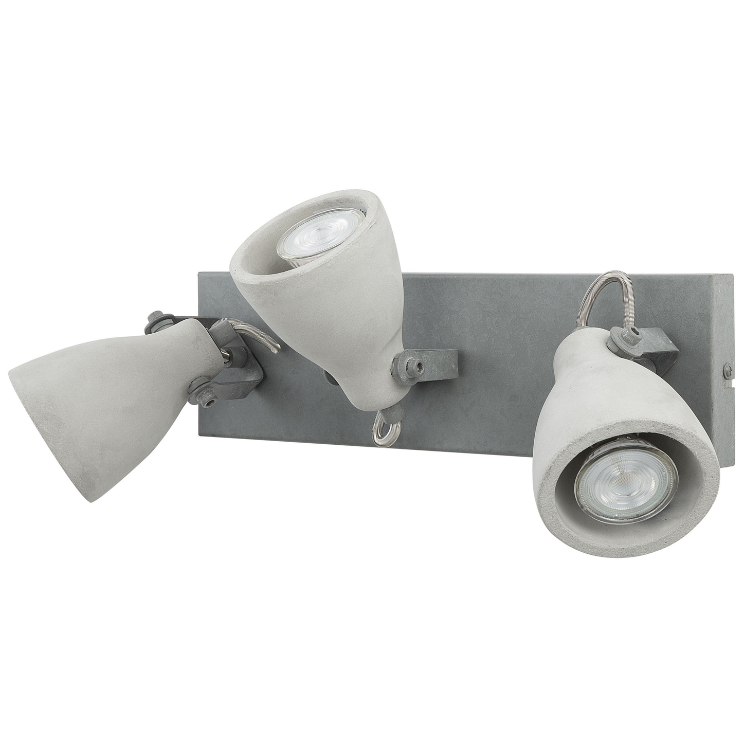 Three Lights Wall Lamp Grey Concrete Industrial Sconce With Adjustable Arms