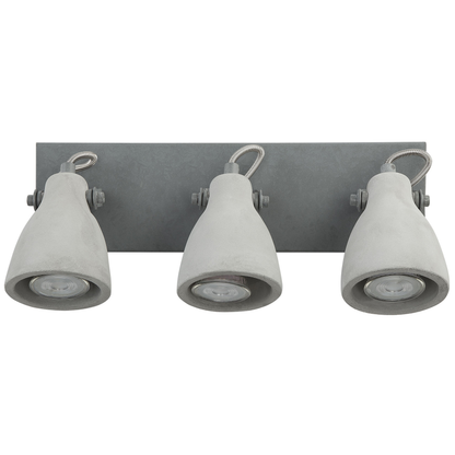 Three Lights Wall Lamp Grey Concrete Industrial Sconce With Adjustable Arms