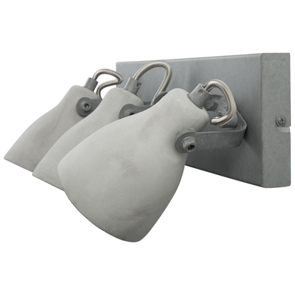 Three Lights Wall Lamp Grey Concrete Industrial Sconce With Adjustable Arms