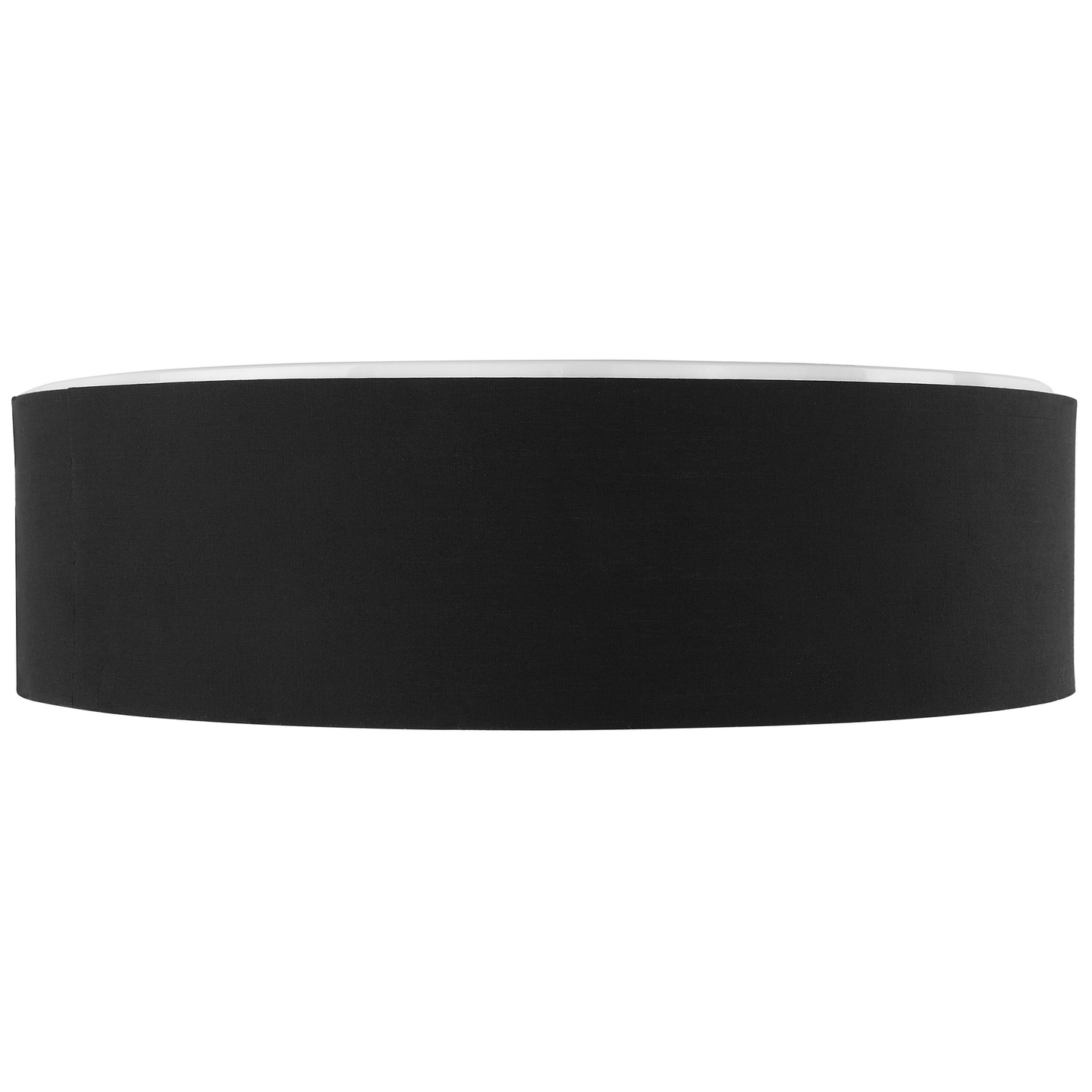 Flush Lamp Black Polycotton 45cm Boho