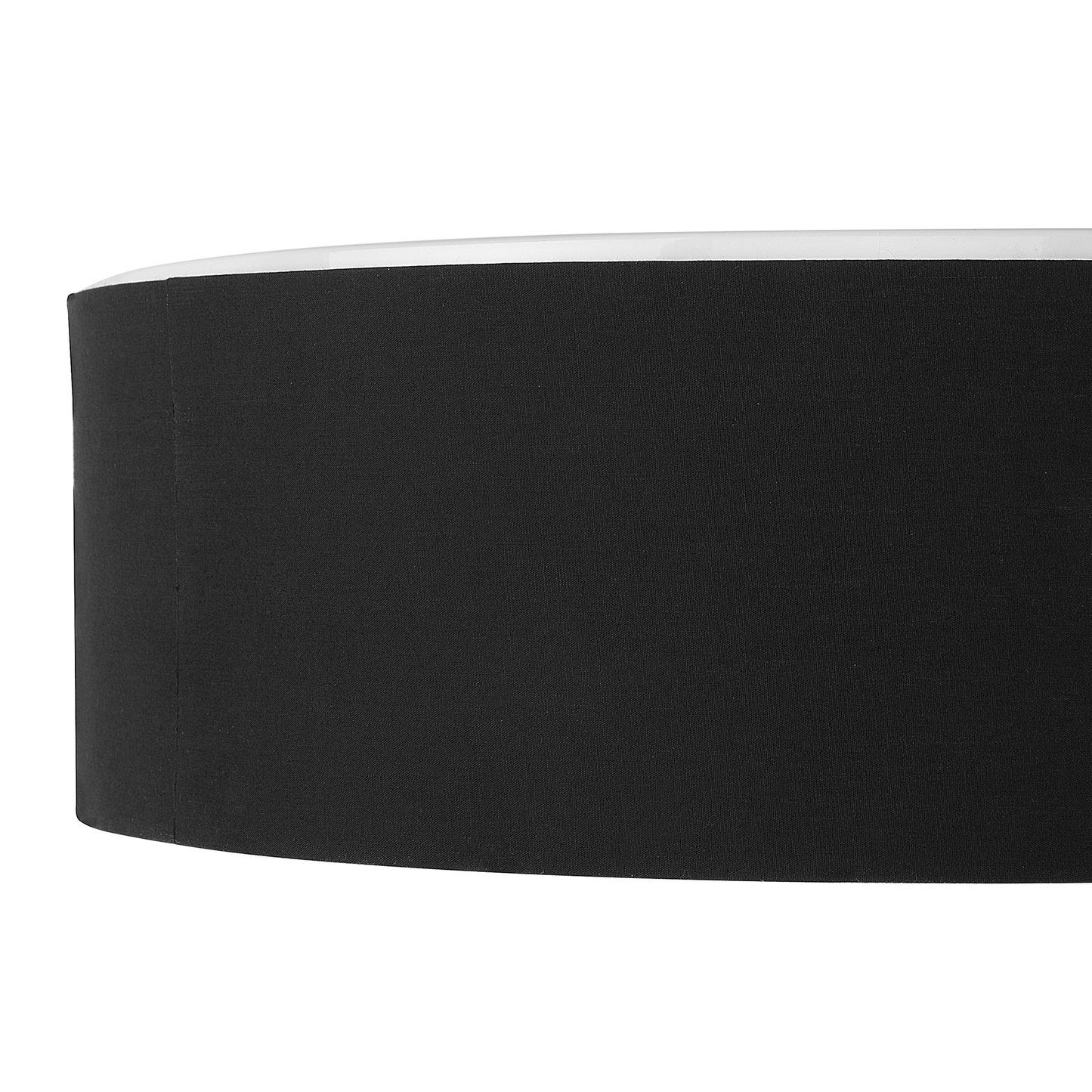 Flush Lamp Black Polycotton 45cm Boho