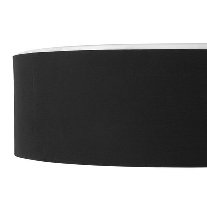 Flush Lamp Black Polycotton 45cm Boho