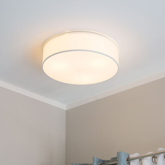 Flush Lamp White Polycotton 45cm Boho