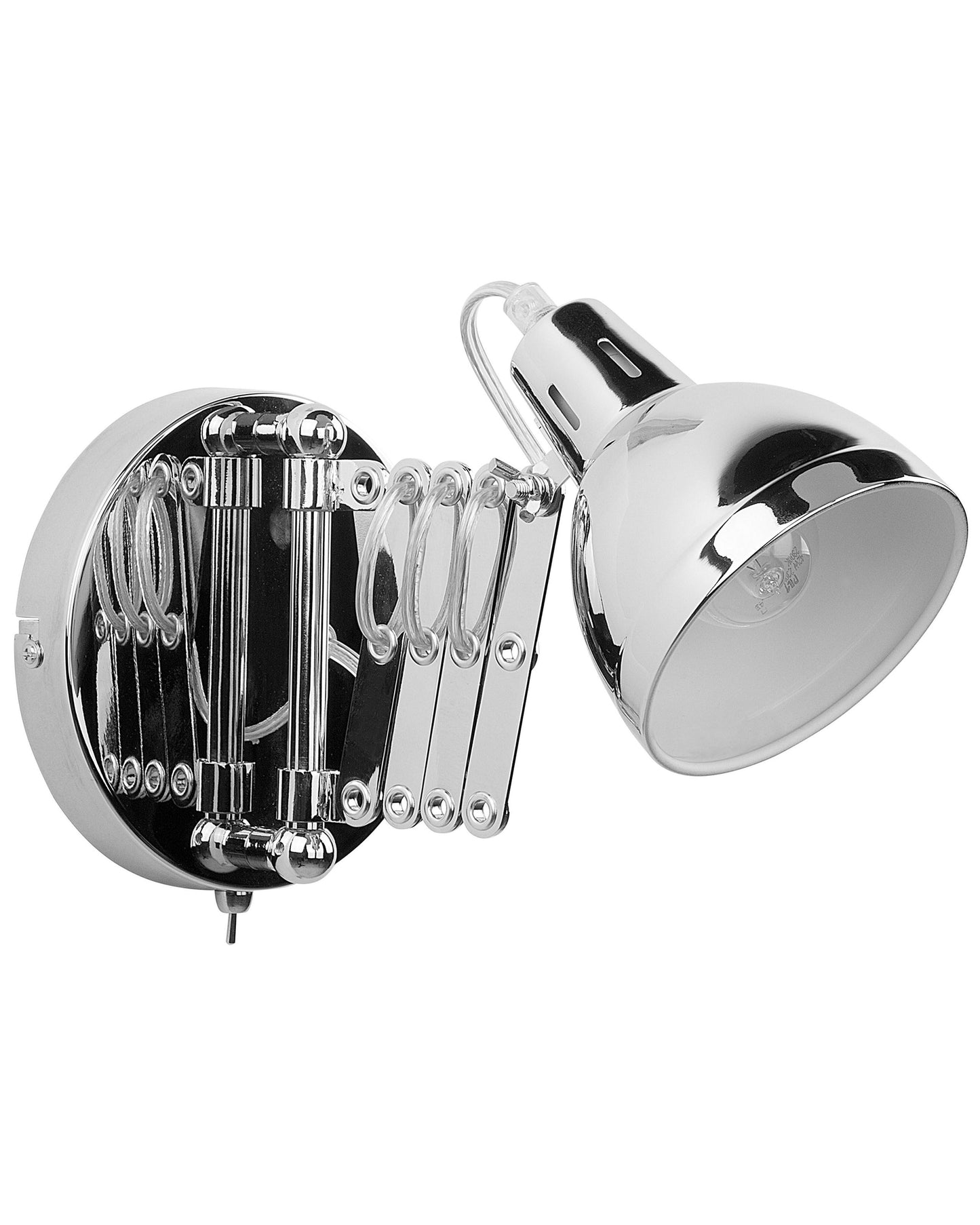 Wall Lamp Silver Metal Sconce Adjustable Swing Arm