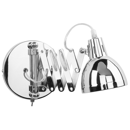 Wall Lamp Silver Metal Sconce Adjustable Swing Arm