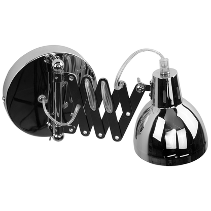 Wall Lamp Silver Metal Sconce Adjustable Swing Arm
