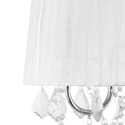 Glamora Pendant Lamp White Grey Crystal Chandelier 3 Lights