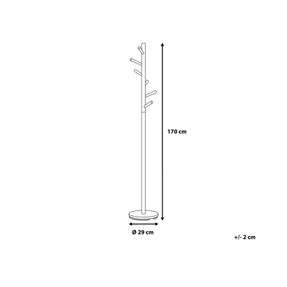 Coat Stand Brown and White Hall Rack With Six Hooks Modern Scandinavian