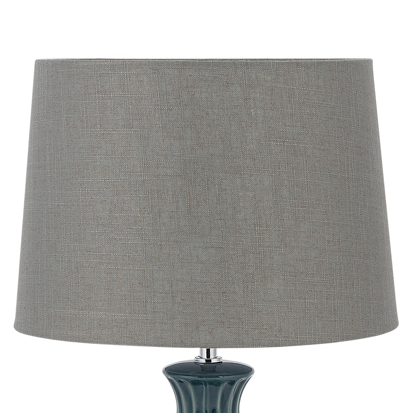 Green Ceramic Base Table Lamp with Grey Fabric Shade Modern