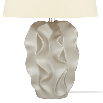 Bedside Table Lamp Gold Base Cream Shade