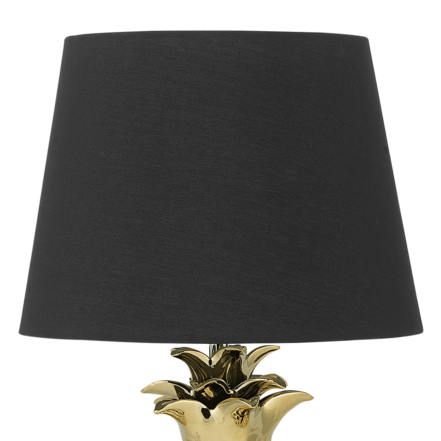 Pineapple Gold Table Lamp With Black Ceramic Base