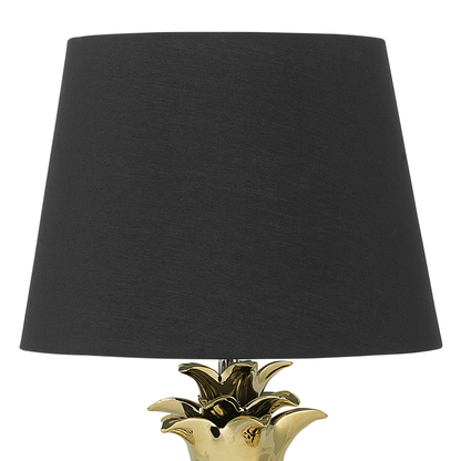 Pineapple Gold Table Lamp With Black Ceramic Base