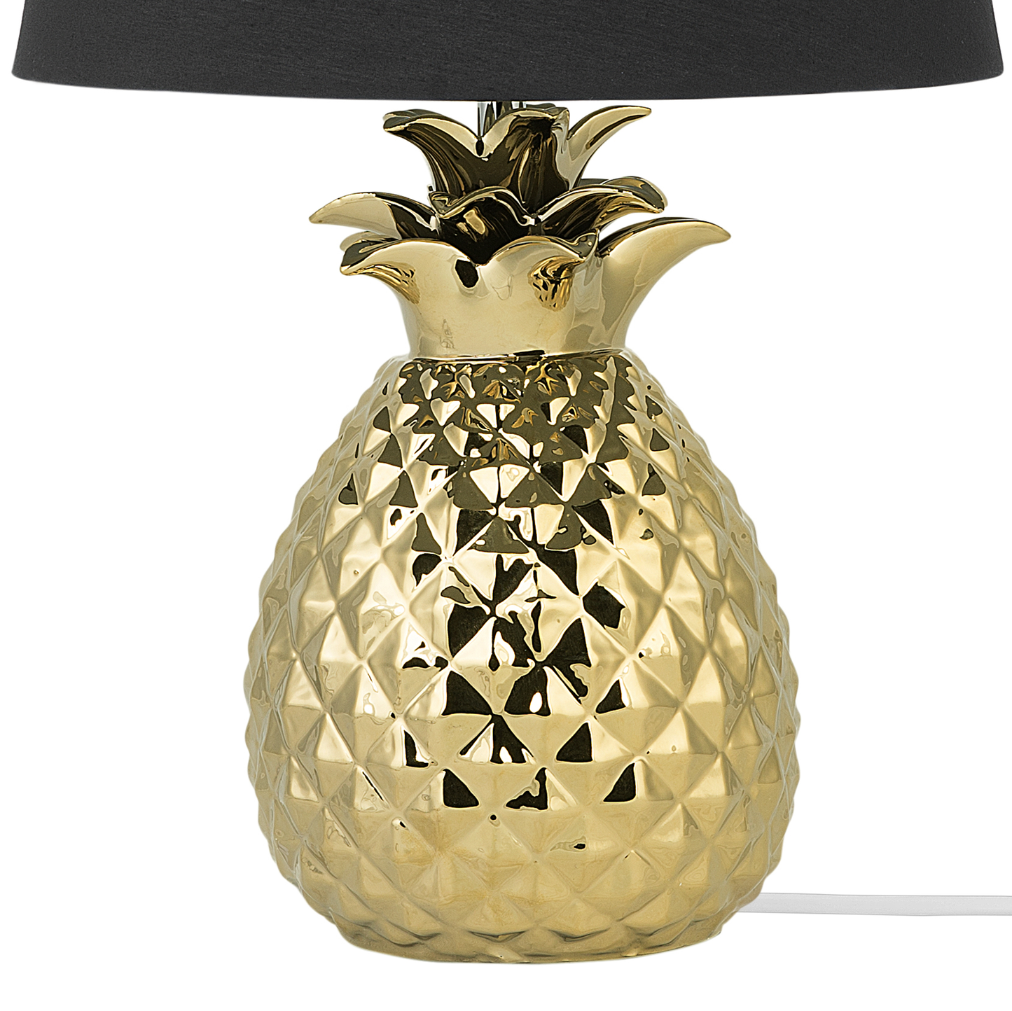 Pineapple Gold Table Lamp With Black Ceramic Base