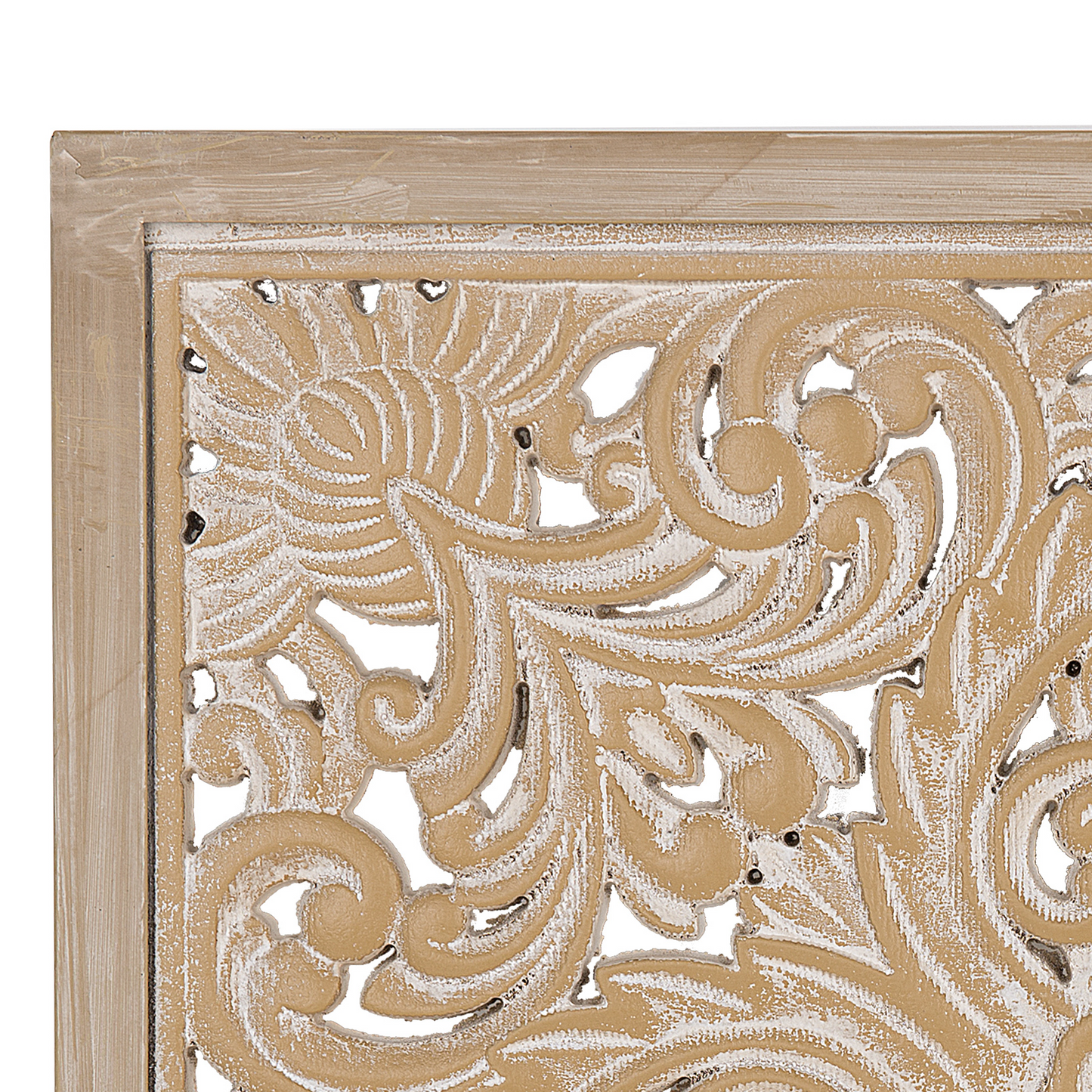 Damask Wall Decor 60 x 60cm Light Brown Square