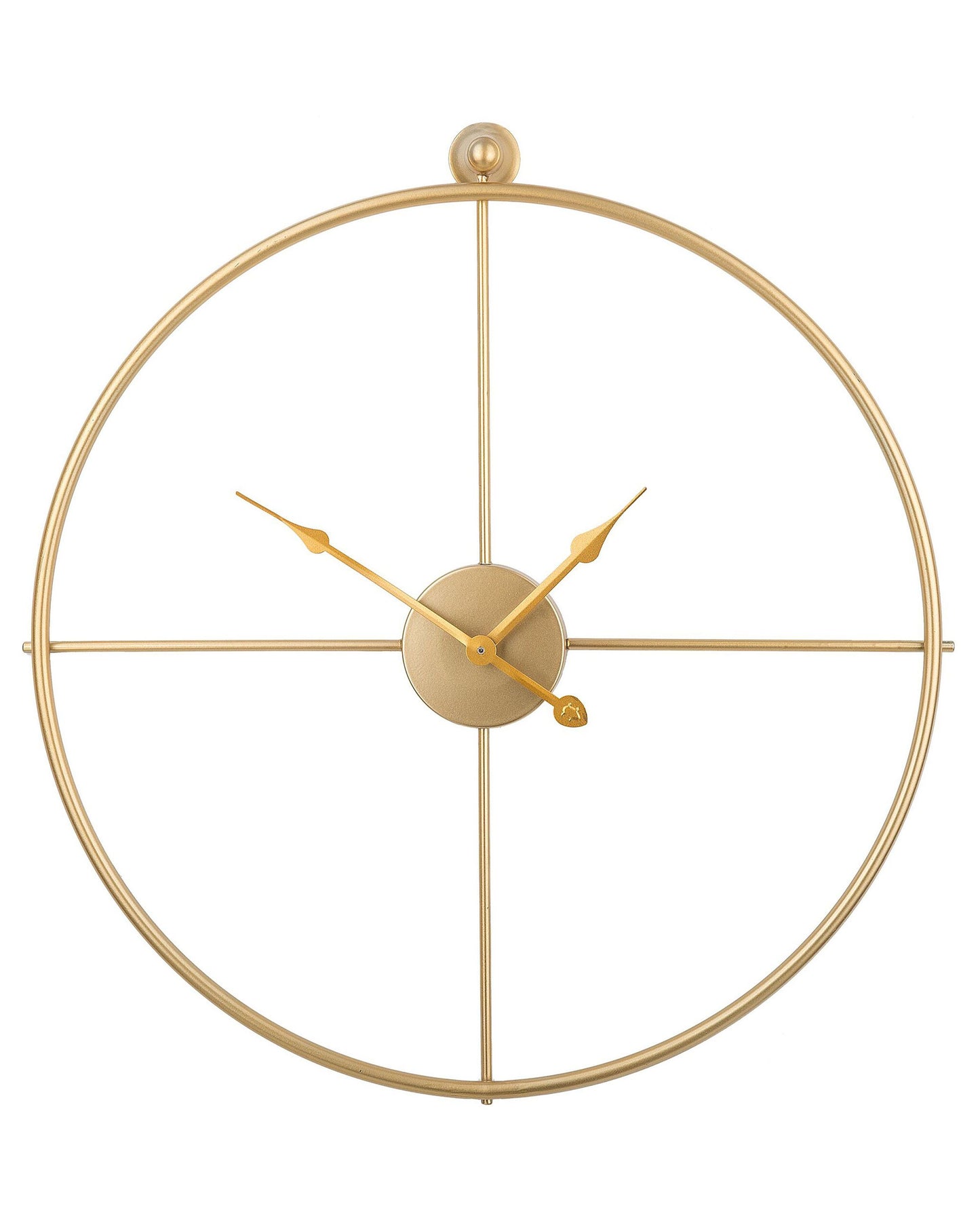 Aurum Gold Iron Frame Wall Clock Minimalist No Numbers 50cm