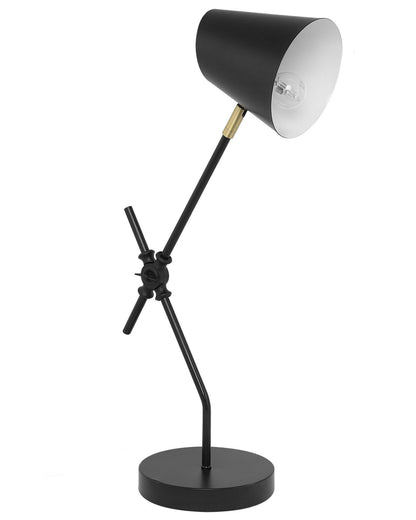 Table Lamp Black Metal Crane Arm Adjustable Spotlight Shade