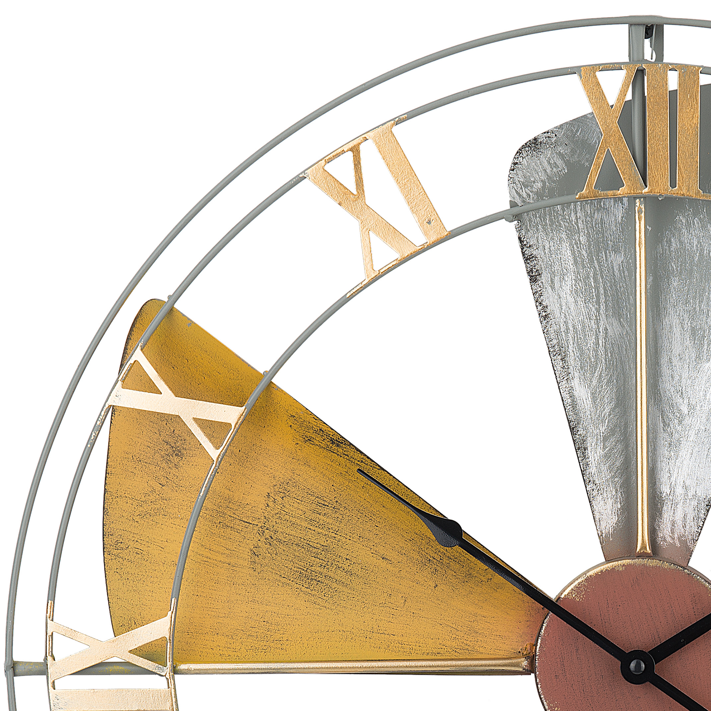 Avante Wall Clock Colorful Distressed Iron Frame Roman Numerals 60cm
