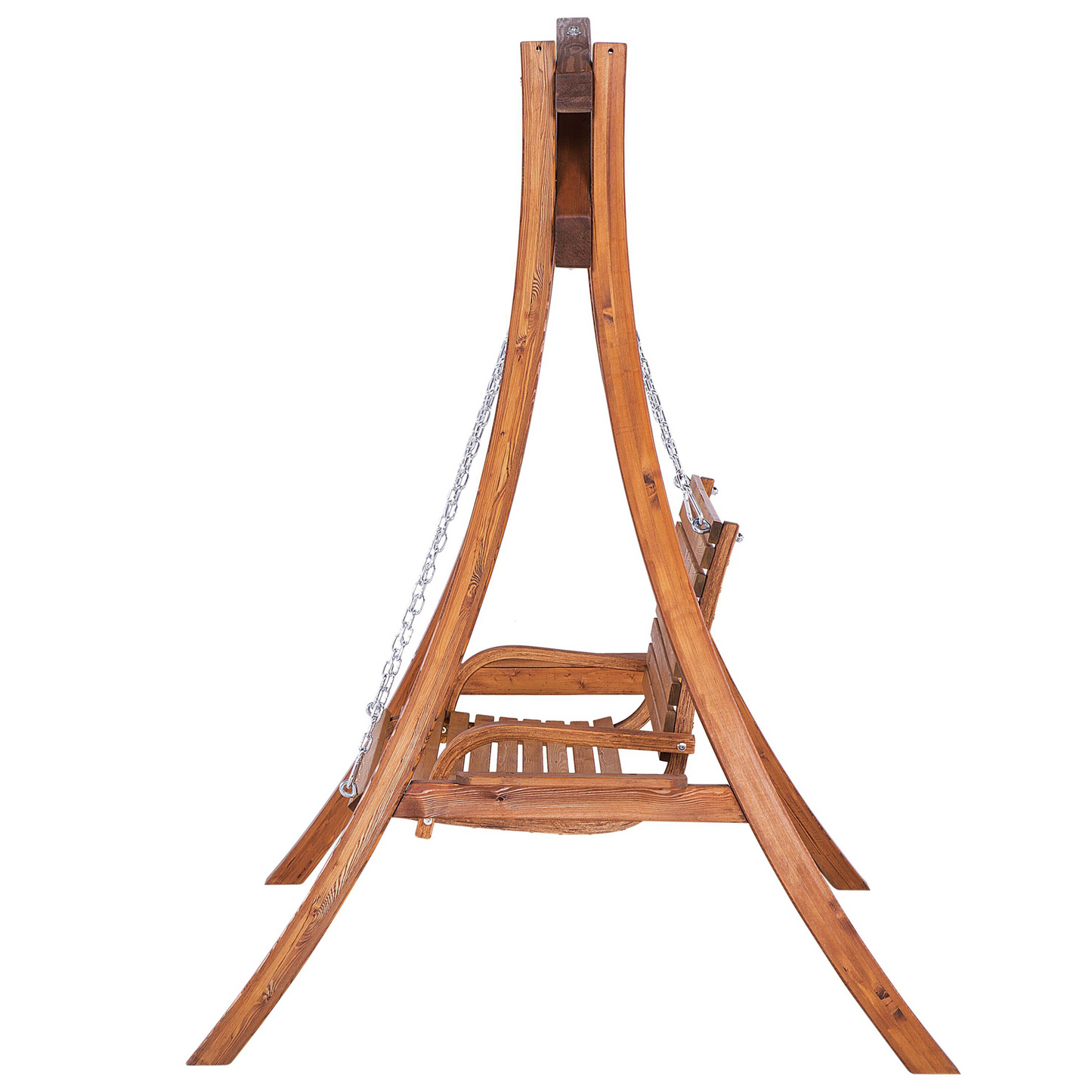 Larch Wood Frame Garden Swing 2-Seater Freestanding Teak Tone