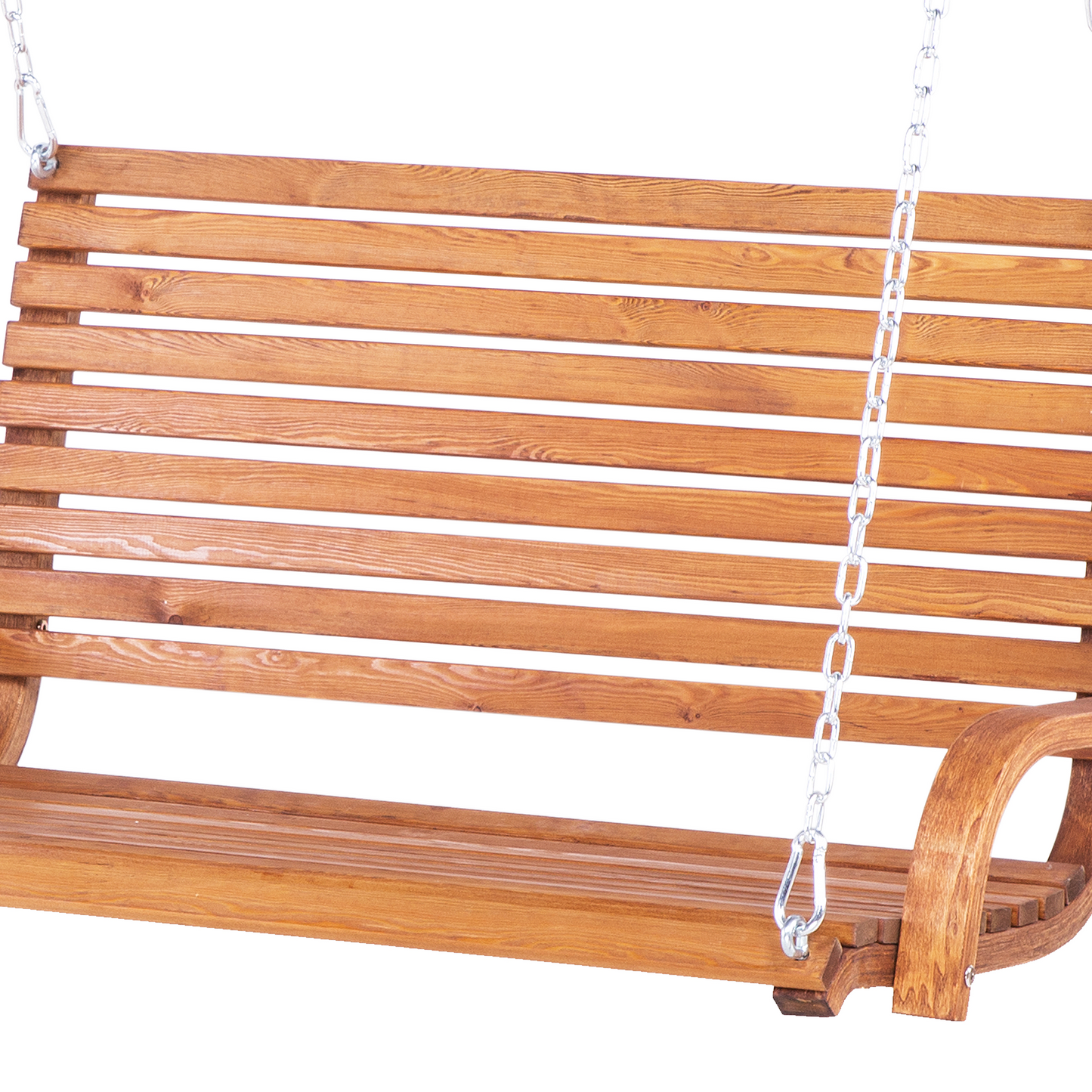 Larch Wood Frame Garden Swing 2-Seater Freestanding Teak Tone