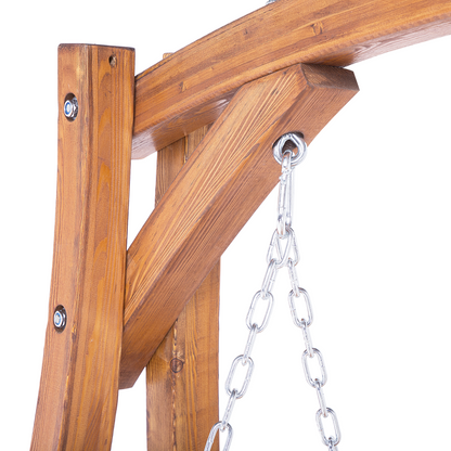 Larch Wood Frame Garden Swing 2-Seater Freestanding Teak Tone