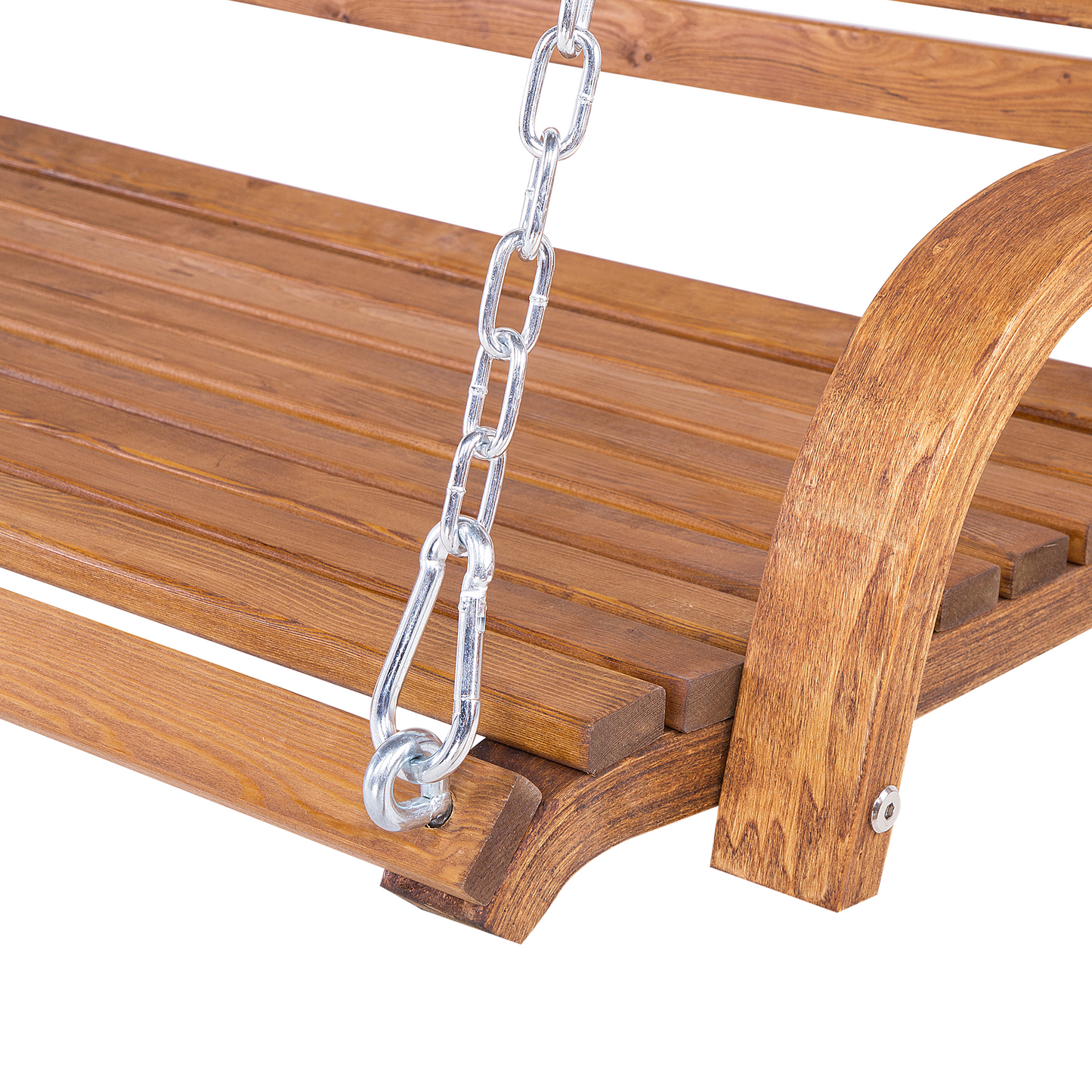 Garden Swing Seat 2 Seater Canopy Cream Fabric Freestanding All Weather Outdoor