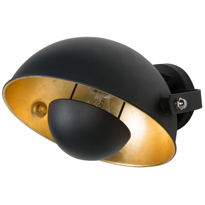 Two Tone Black Gold Adjustable Wall Lamp Industrial Style For Modern Homes