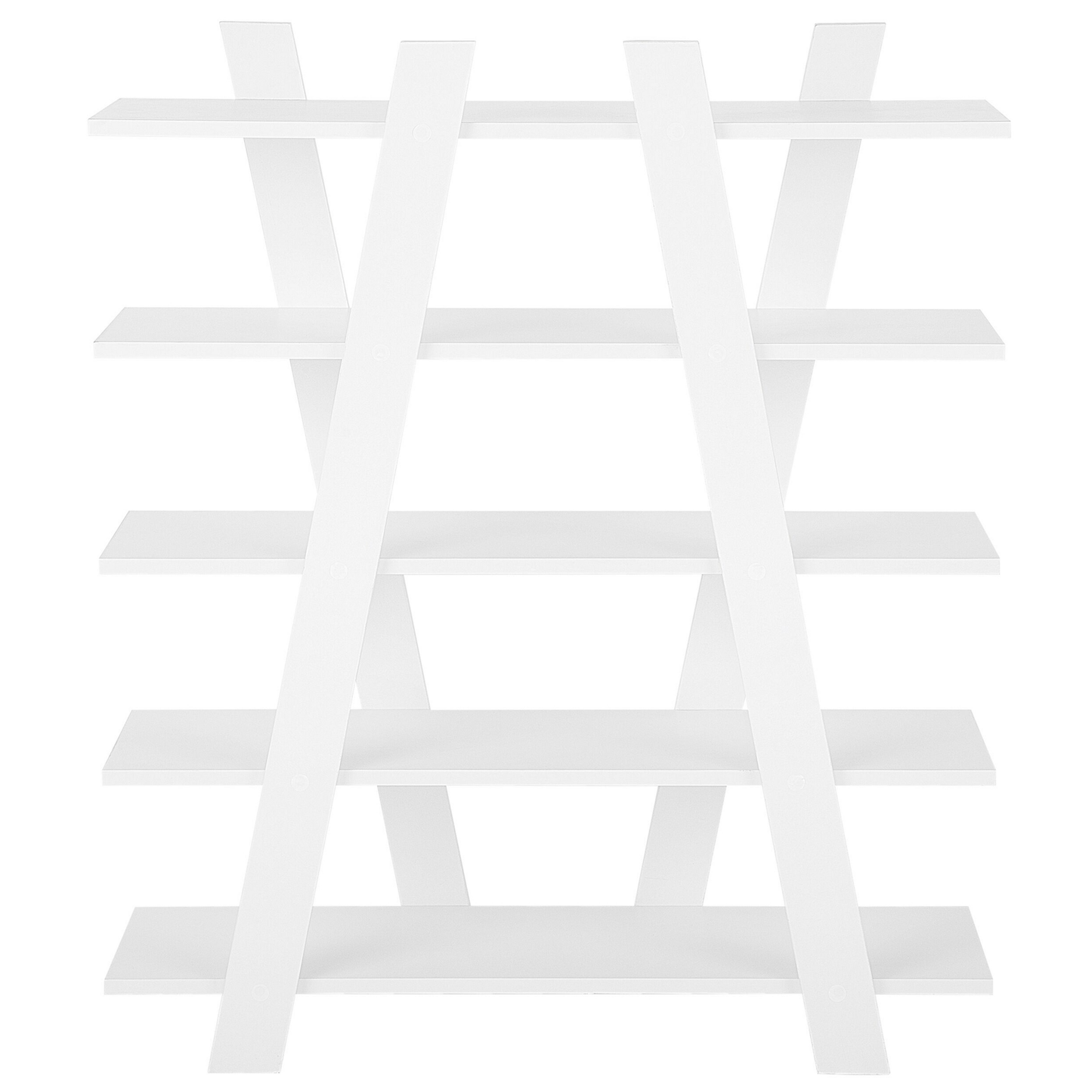 White Bookcase 116 x 100cm 5 Shelf Scandinavian