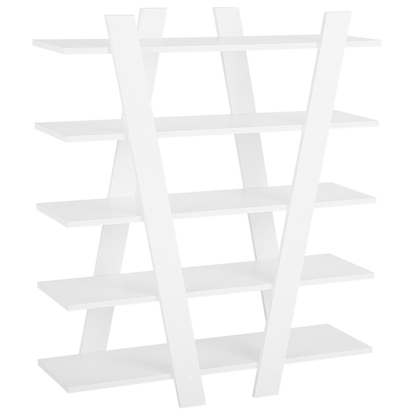 White Bookcase 116 x 100cm 5 Shelf Scandinavian