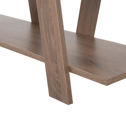 Brown Bookcase 116 x 100cm Five Shelves Scandinavian Modern Living Room Storage