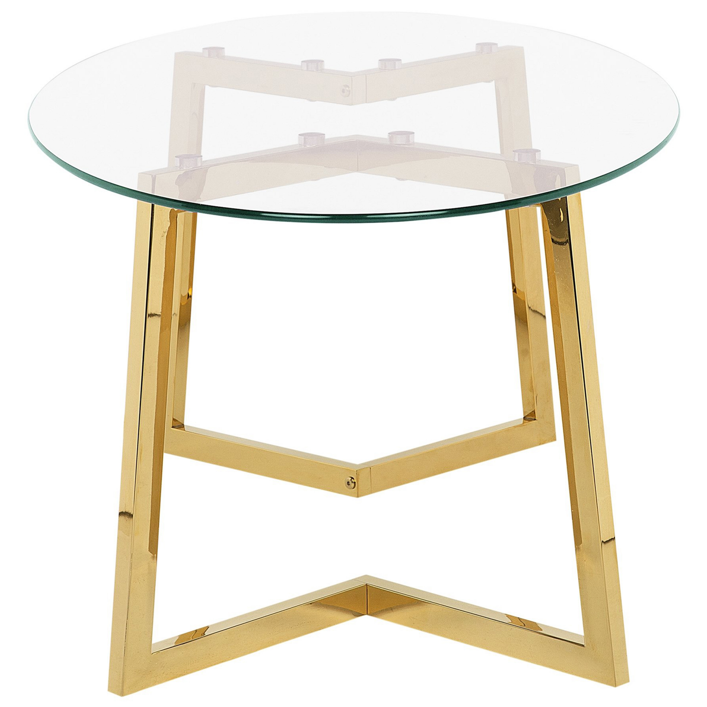 Coffee Table Gold Glass 120 x 60cm Metal Legs