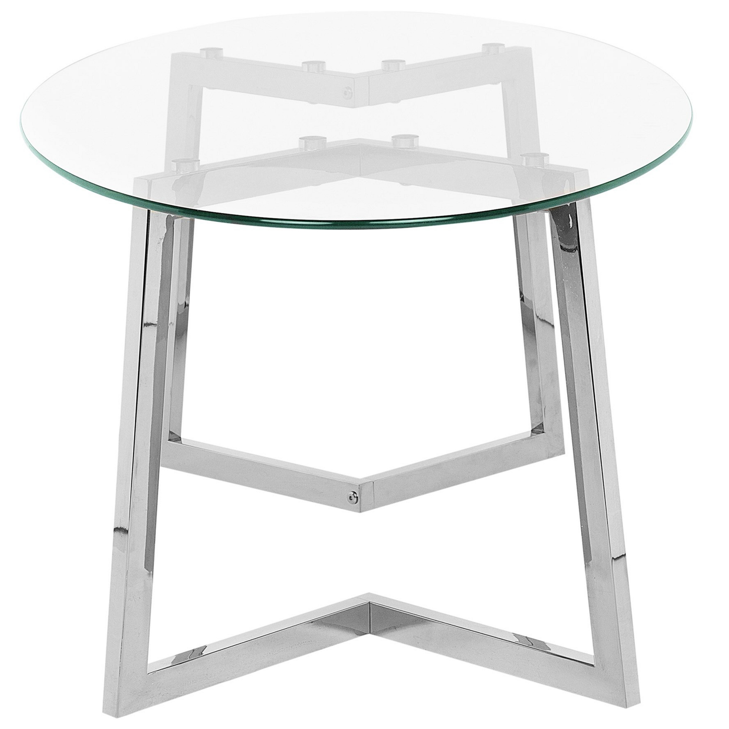 Silver Glass Coffee Table 120 x 60 Modern Metal Legs
