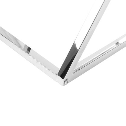 Side Table Silver Glass Top 40 x 40cm Square