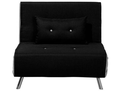 Sofa Bed Black Fabric Upholstery Single Sleeper Fold Out