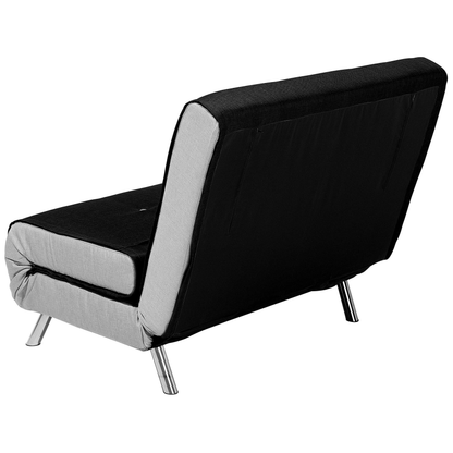 Sofa Bed Black Fabric Upholstery Single Sleeper Fold Out