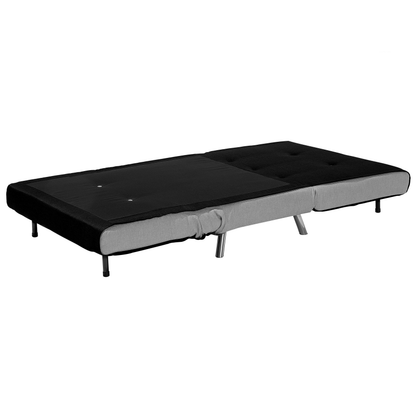 Sofa Bed Black Fabric Upholstery Single Sleeper Fold Out